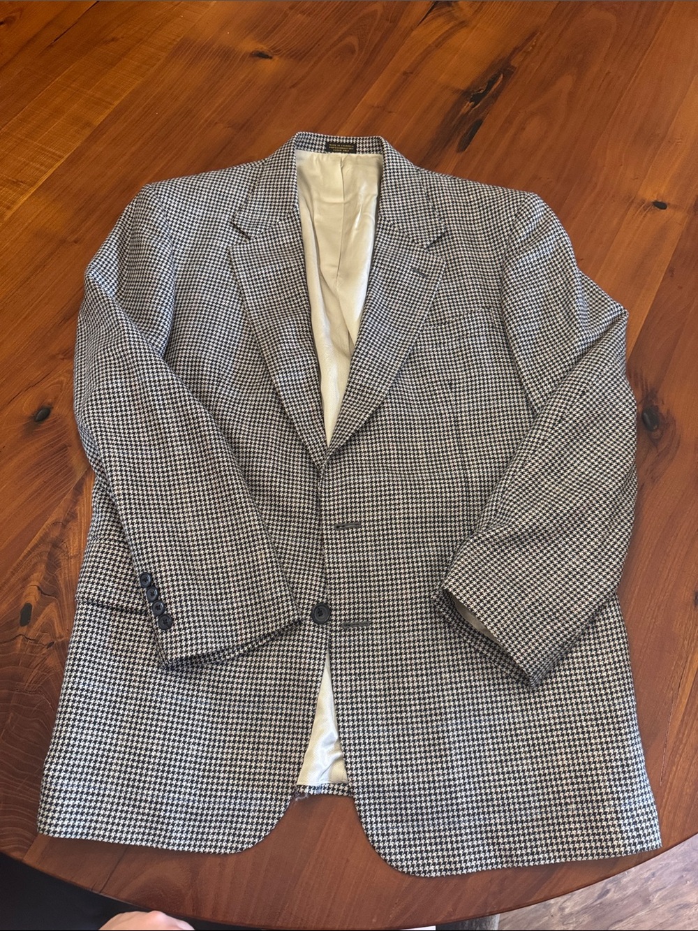 Oscar de la Renta Black & White Houndstooth Sport Coat
